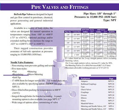 BuTech Pipe Valves and Fittings